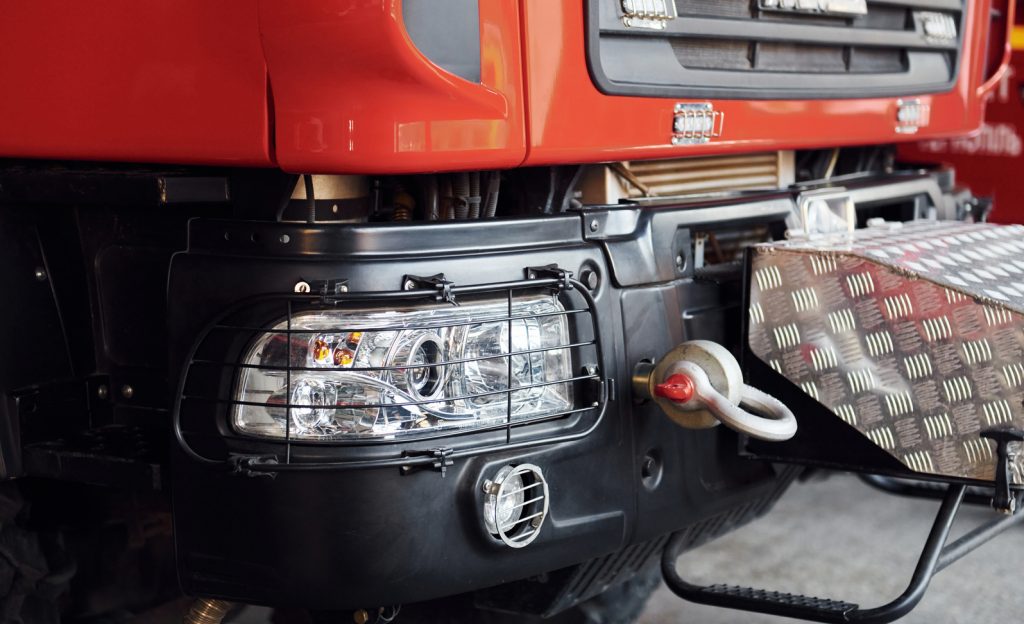 close up view of front part of red fire truck nat 2026 03 24 03 22 19 utc